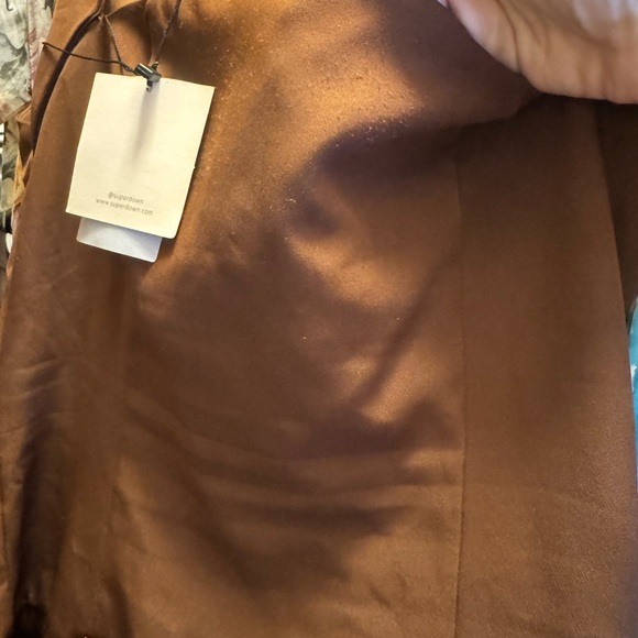 NWT REVOLVE Giulia Mini Dress in Brown Superdown still ON WEBSITE - Picture 7 of 9